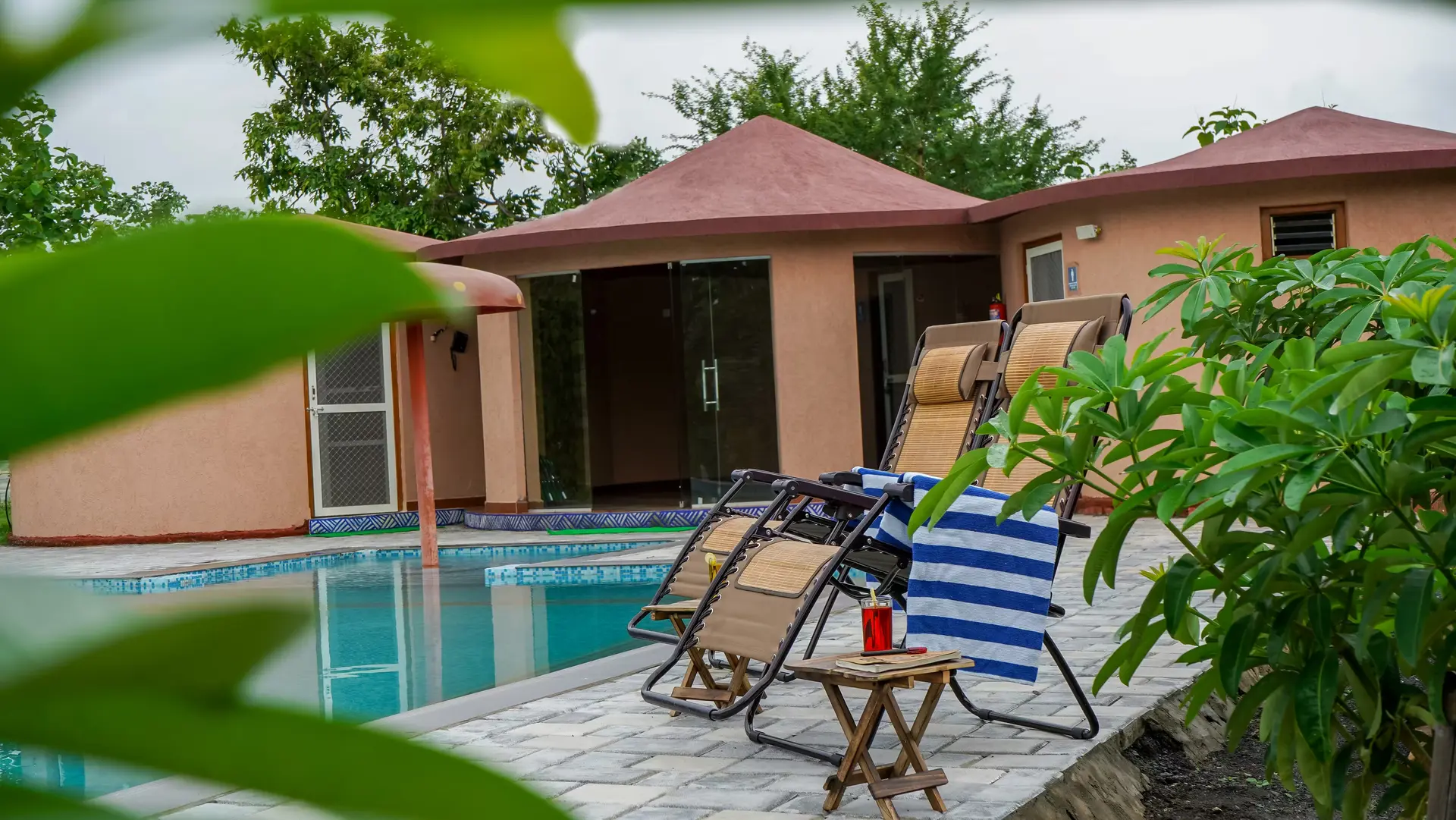pool side madhuban eco retreat best pool resort near bhopal