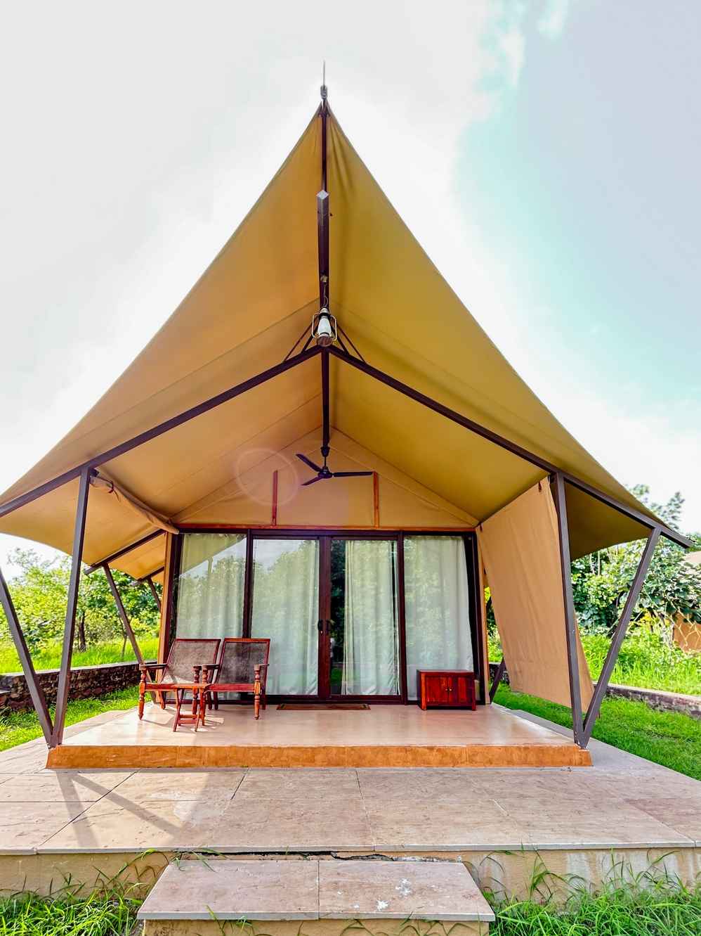 Glamping Tents at Madhuban Eco Retreat near Ratapani Tiger Reserve
