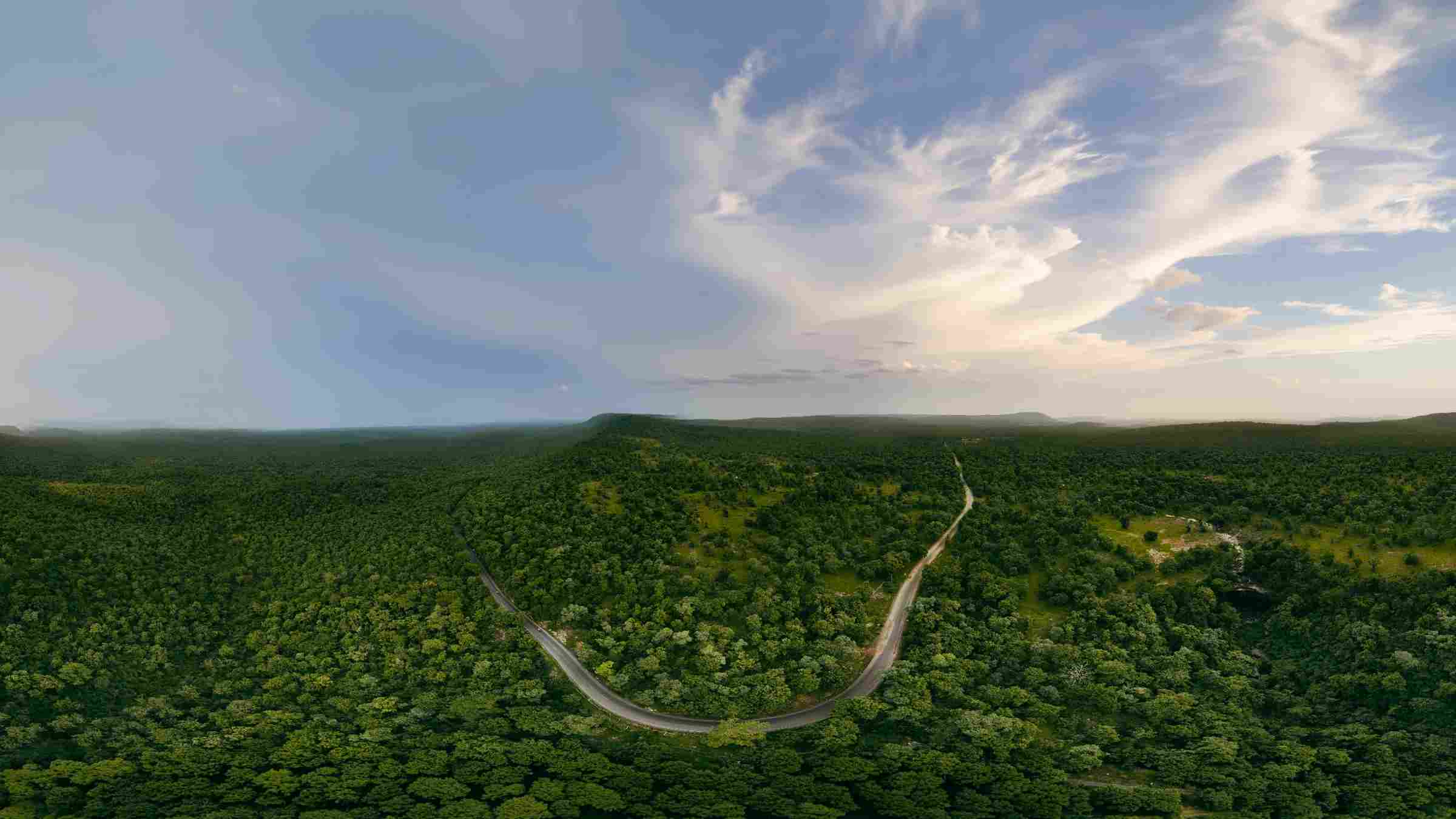 Ratapani forest aerial road view near Madhuban Eco Retreat Bhopal